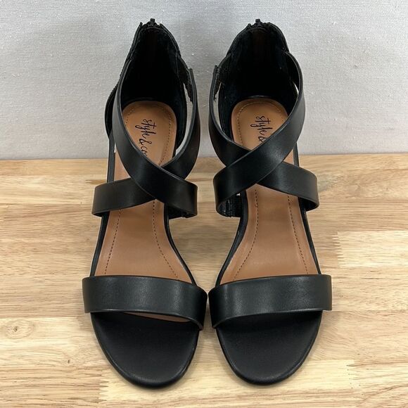 Style & Co Paysonn Dress Sandals- Black  Smooth- Various Sizes - Picture 2 of 7